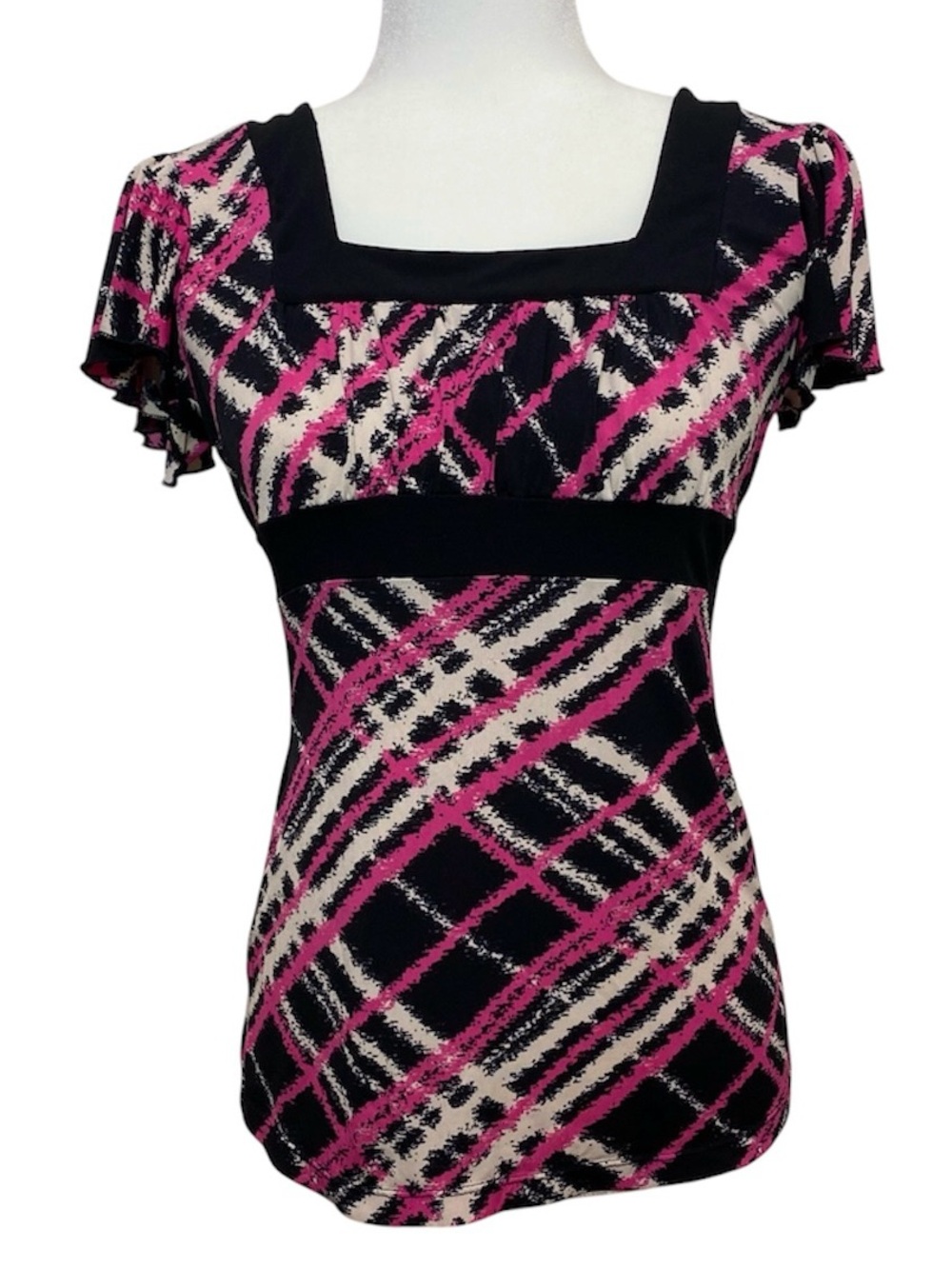 Y2K Perseption Concept Square Necklace & Tie Blouse
